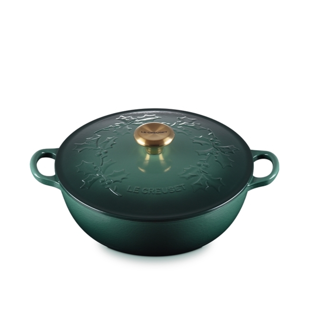 Le Creuset Holly Collection Soup Pot - Artichaut Green 4.5qt Dutch Oven - Picture 2 of 9